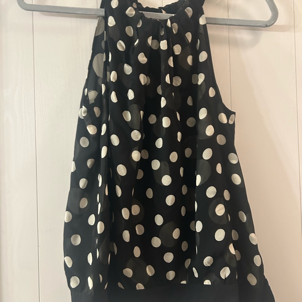 Black and White Polka Dot Women's Top